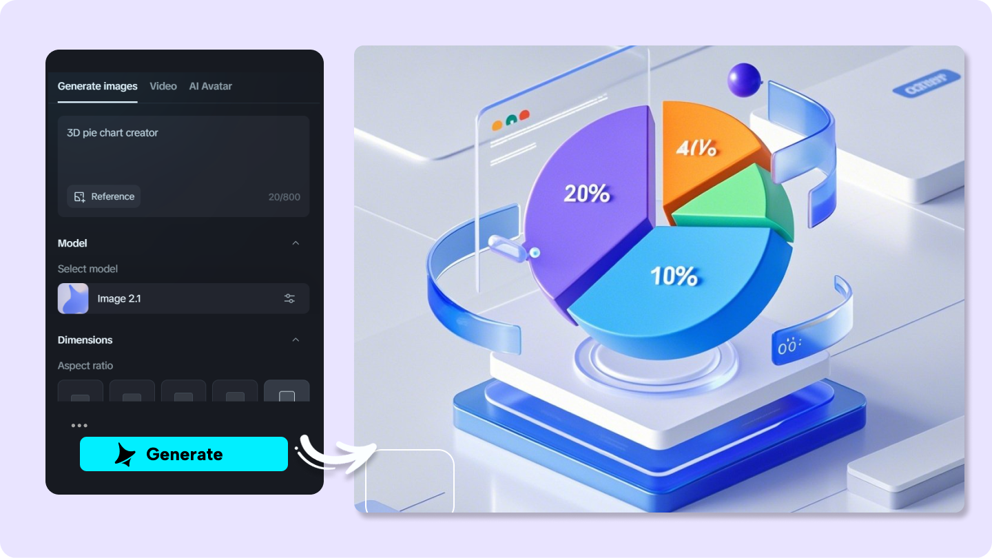 3D pie chart creator