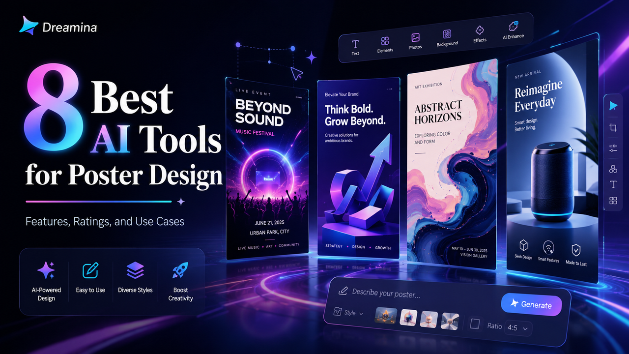 8 beste KI-Tools für die Postergestaltung: Funktionen, Bewertungen und Anwendungsfälle
