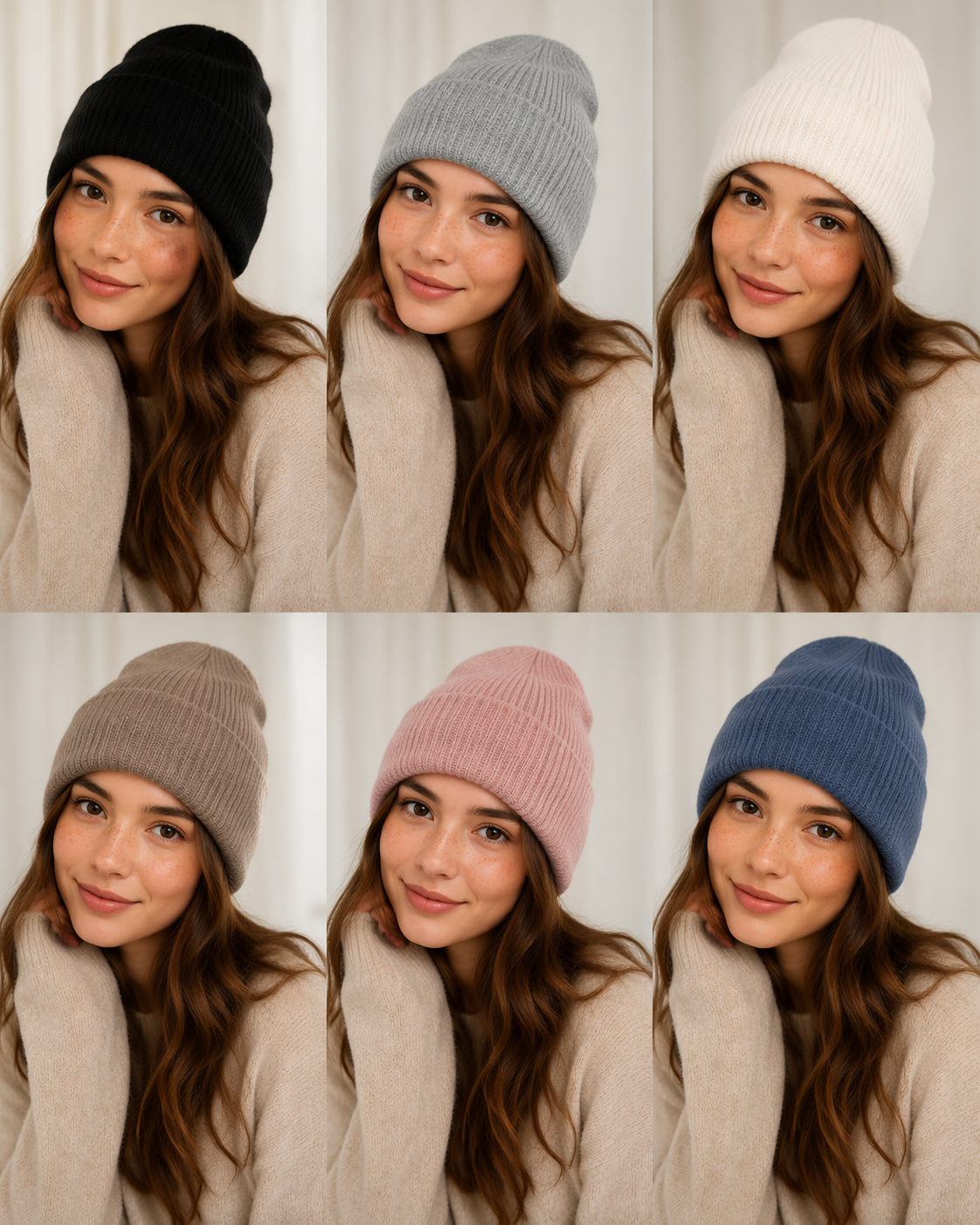 Dreamina virtual beanie subukan sa agarang halimbawa 1: Cozy Knit Beanie Portrait