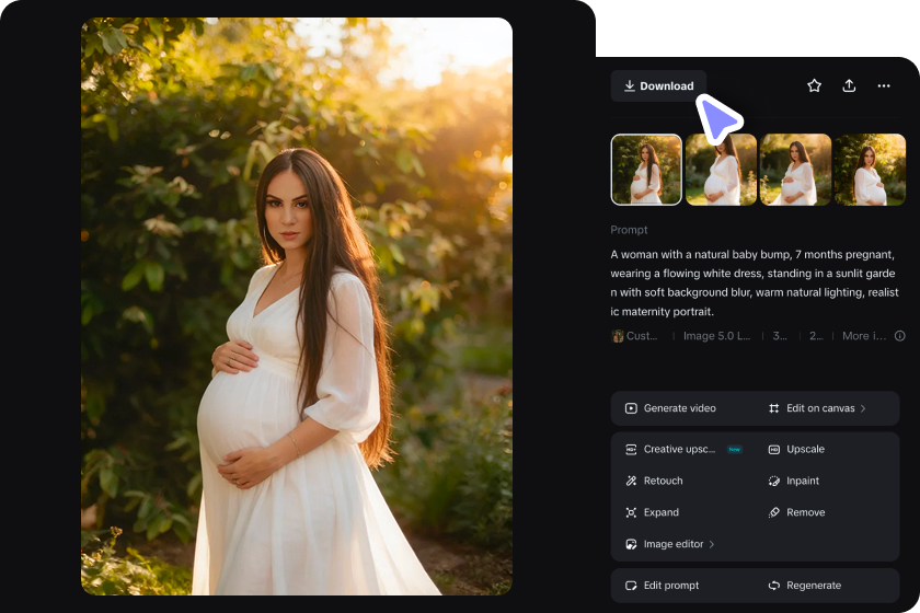 Upscale at i-download ang iyong maternity portrait