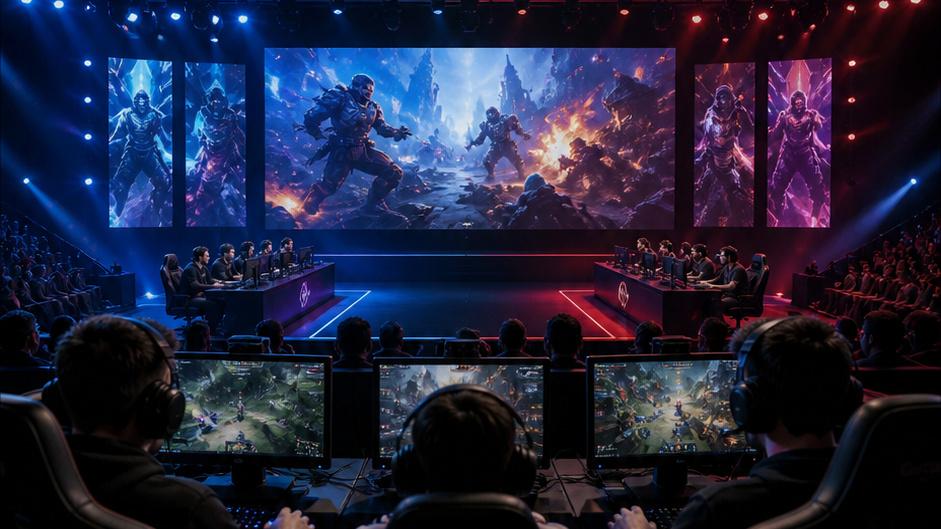 เทมเพลตวิดีโอเกม - esports การเล่นเกมบนหน้าจอโดยไม่มี UI ที่อ่านได้