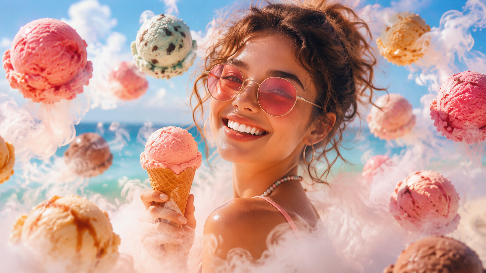 Dreamina AI ice cream filter prompt example 3: Creamy Product Mood