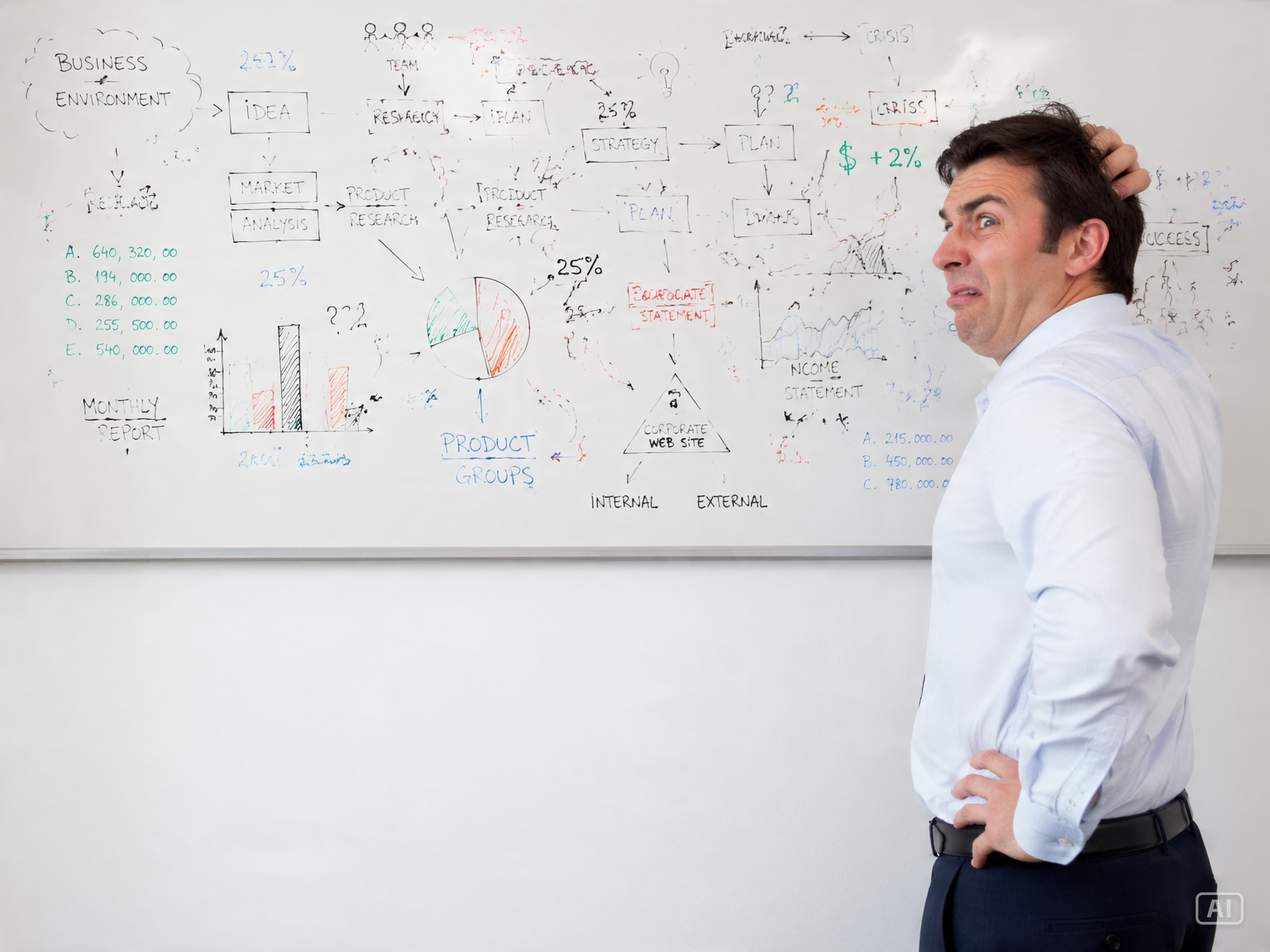Confused whiteboard meme template generated by Pippit