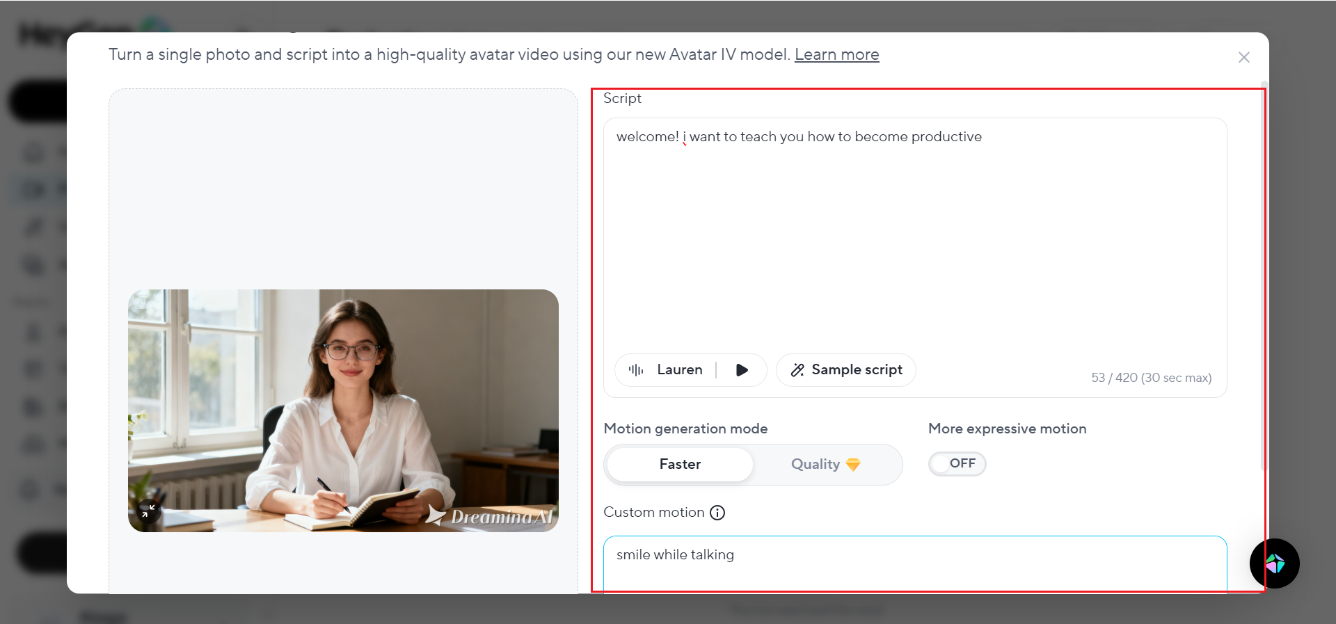 Customize your deepfake