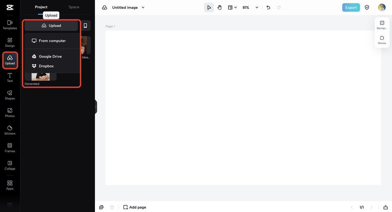 capcut upload