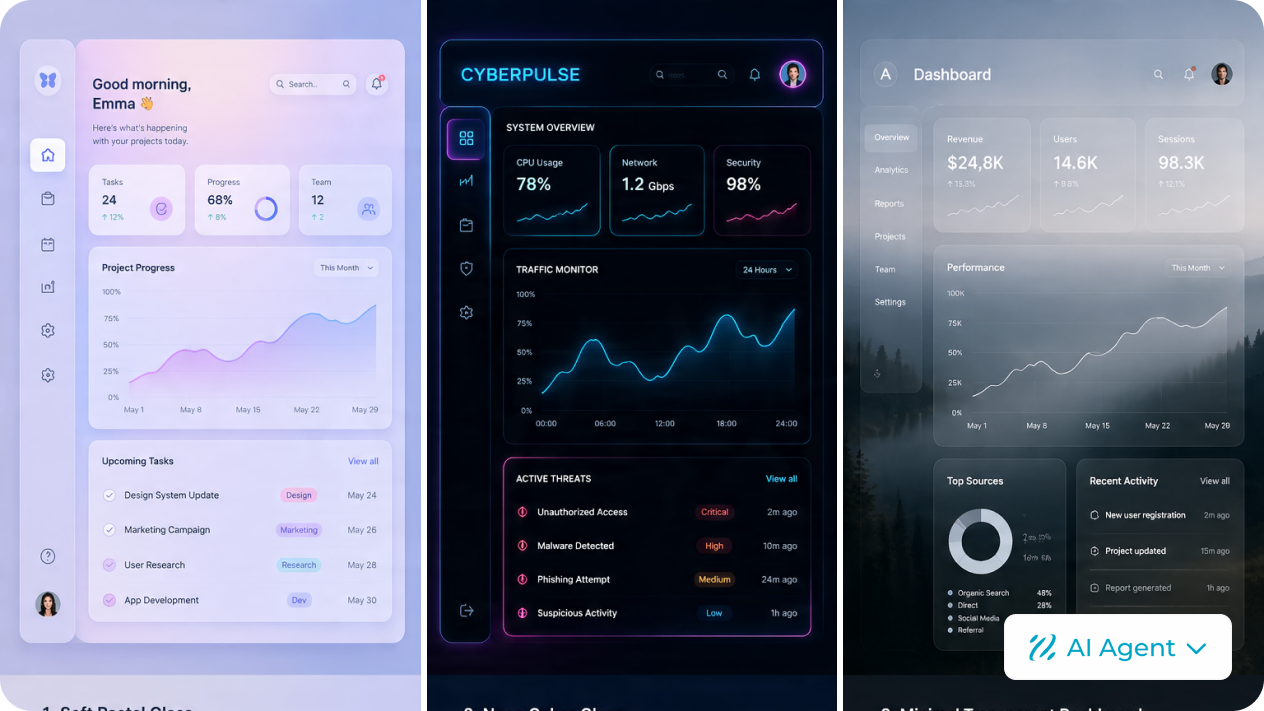 Multi-style AI agent for UI variations