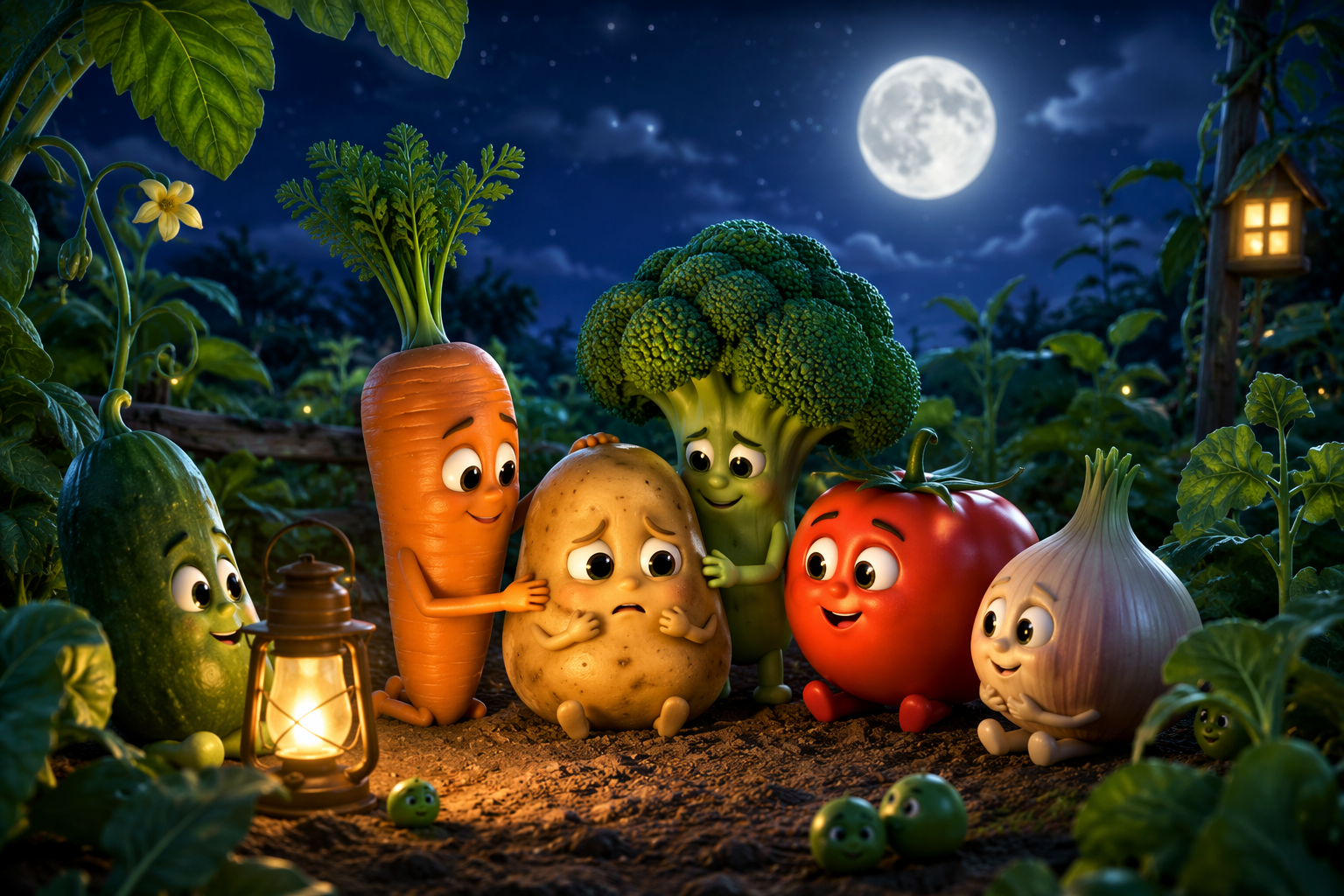Exemple d'invite vidéo du générateur d'histoires de légumes Dreamina IA 5 : Parade de légumes