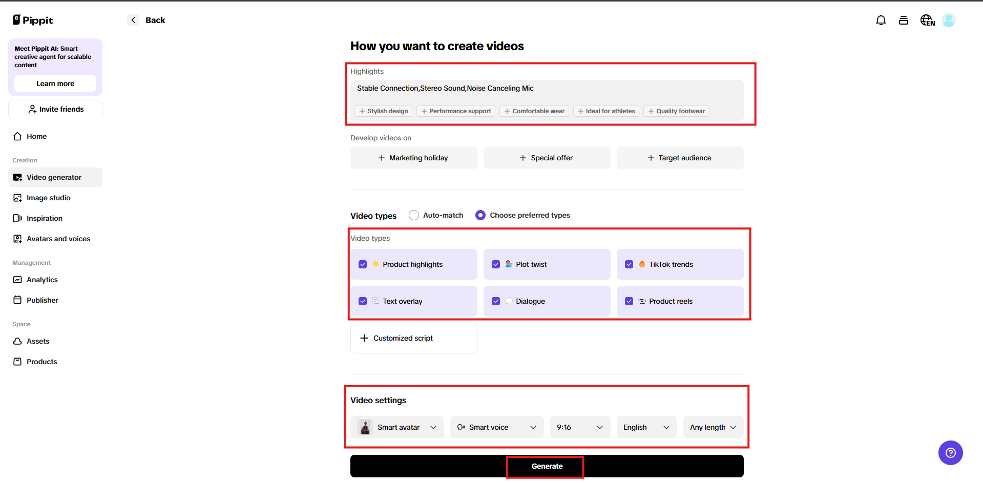 Adjust video settings