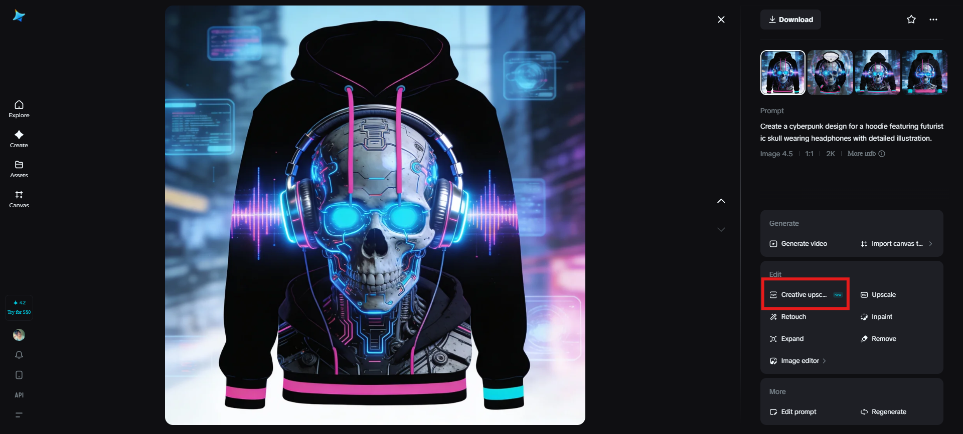 Creative upscale