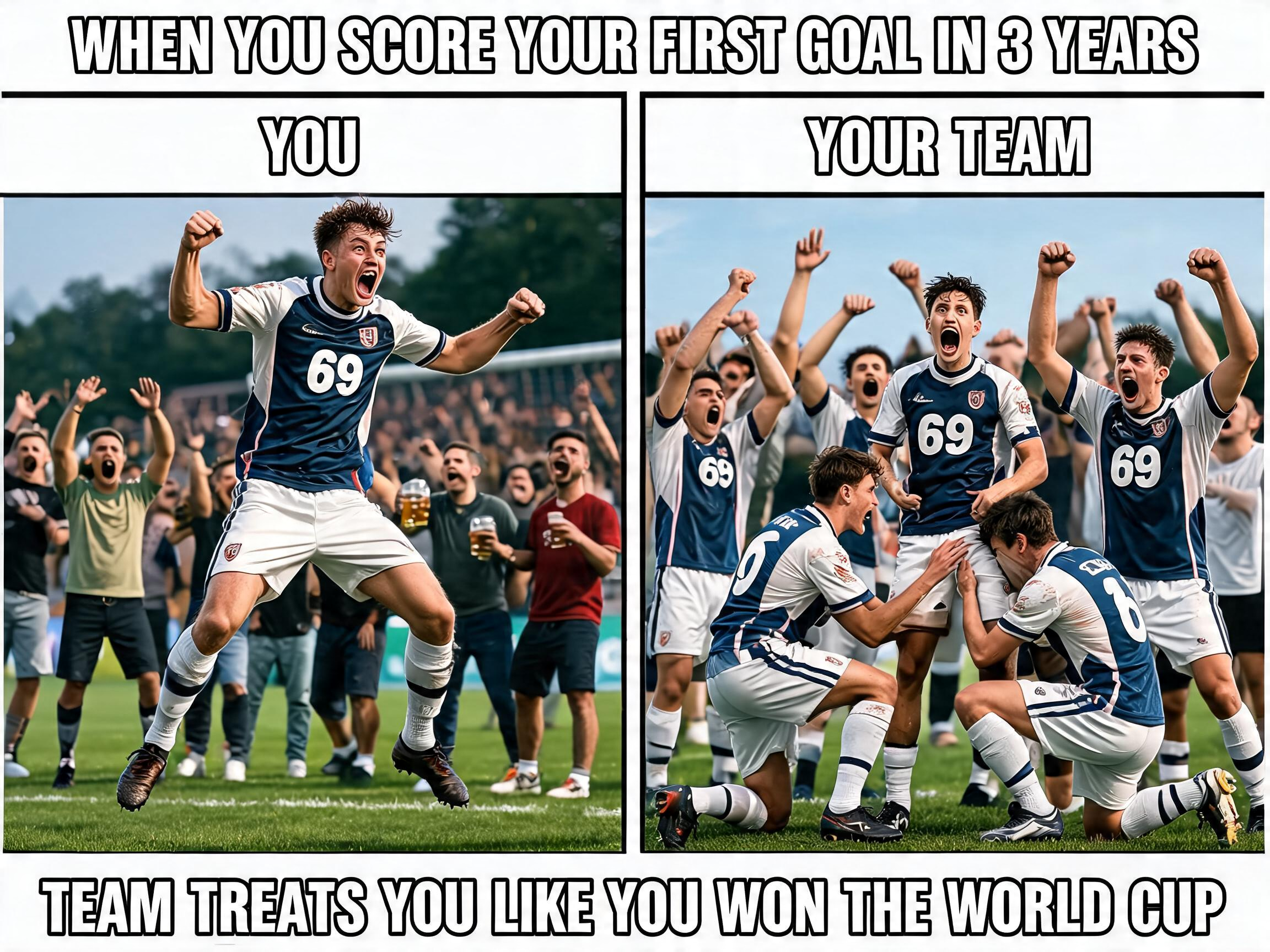 Football player celebration meme