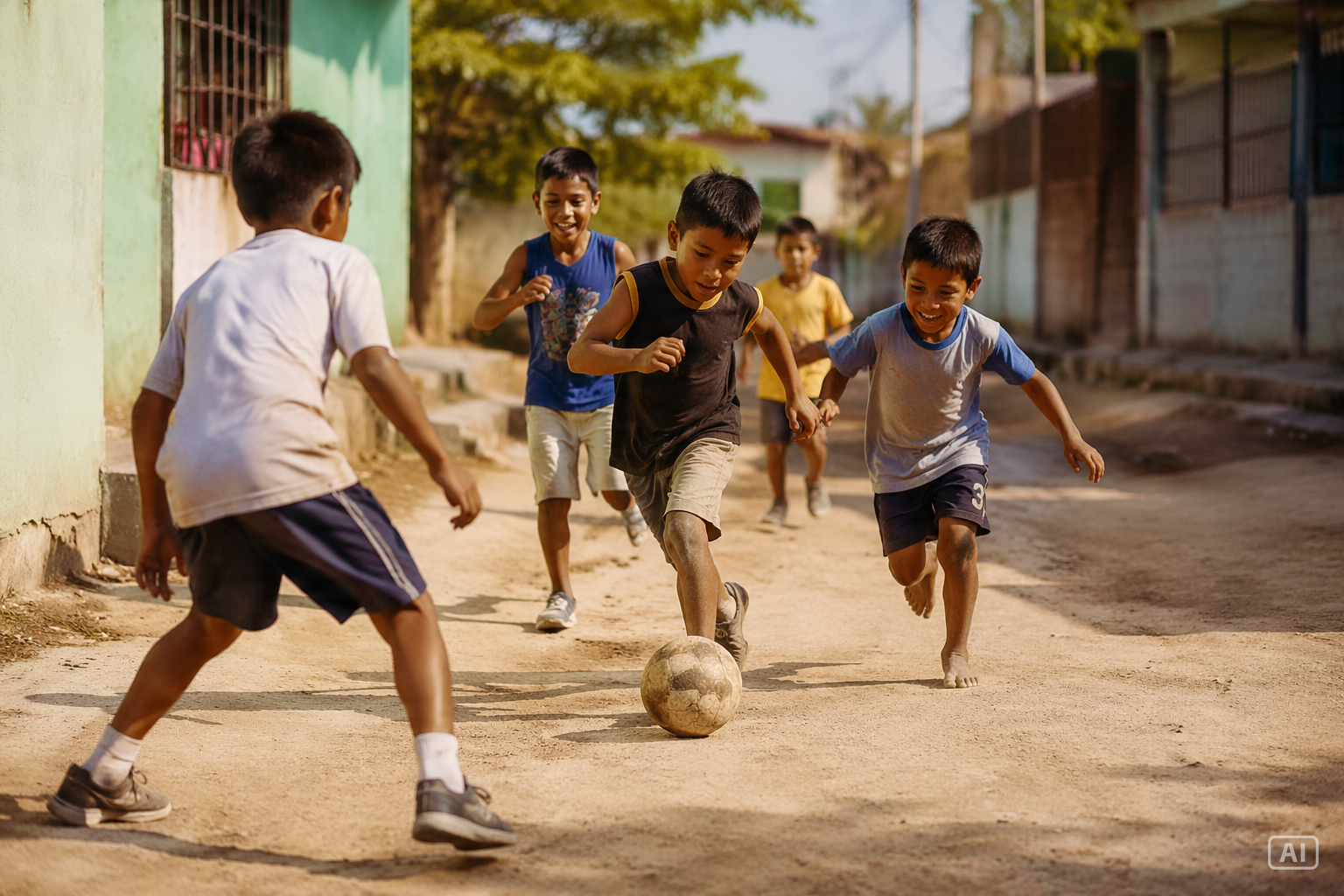 Kids street soccer image generated by Pippit
