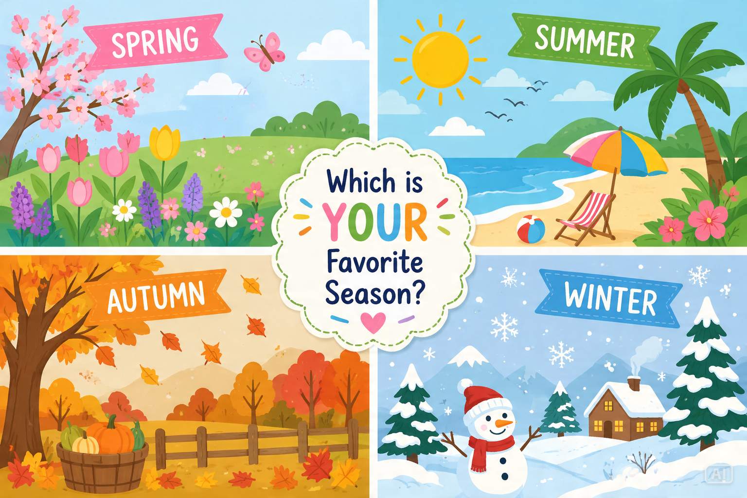 All About Me favorite season slide generated by Pippit