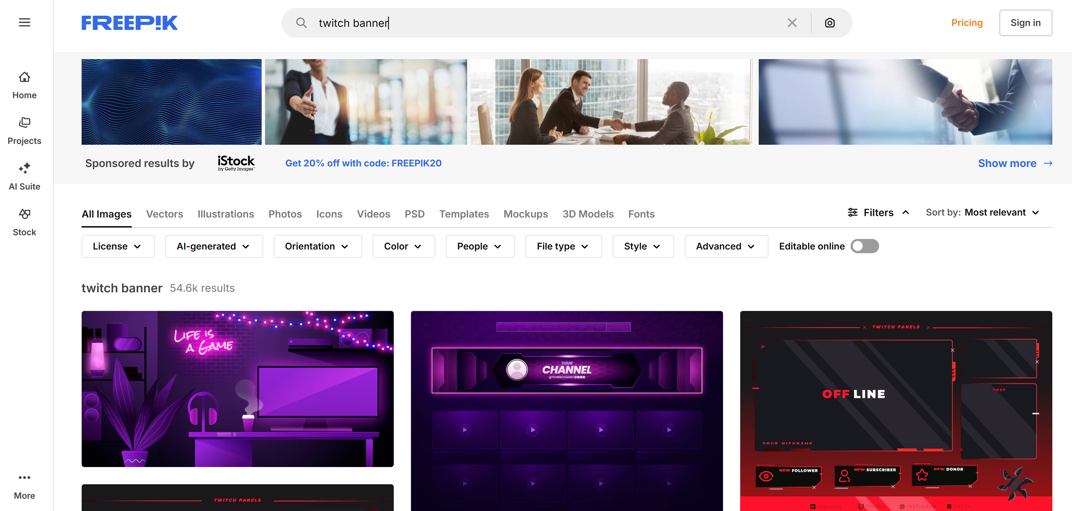 Diseño de banner de Twitch