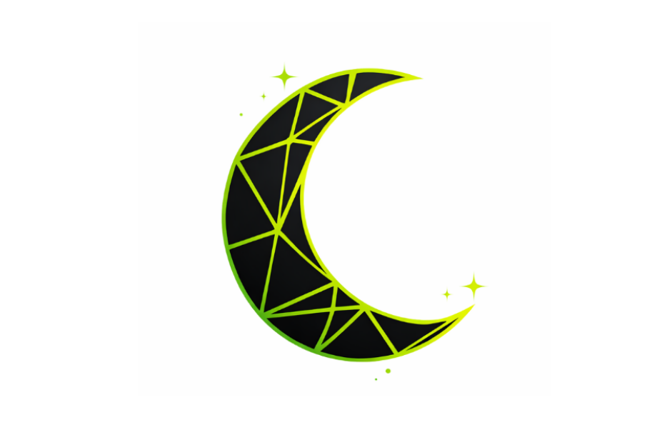 Geometric Moon Icon logo design