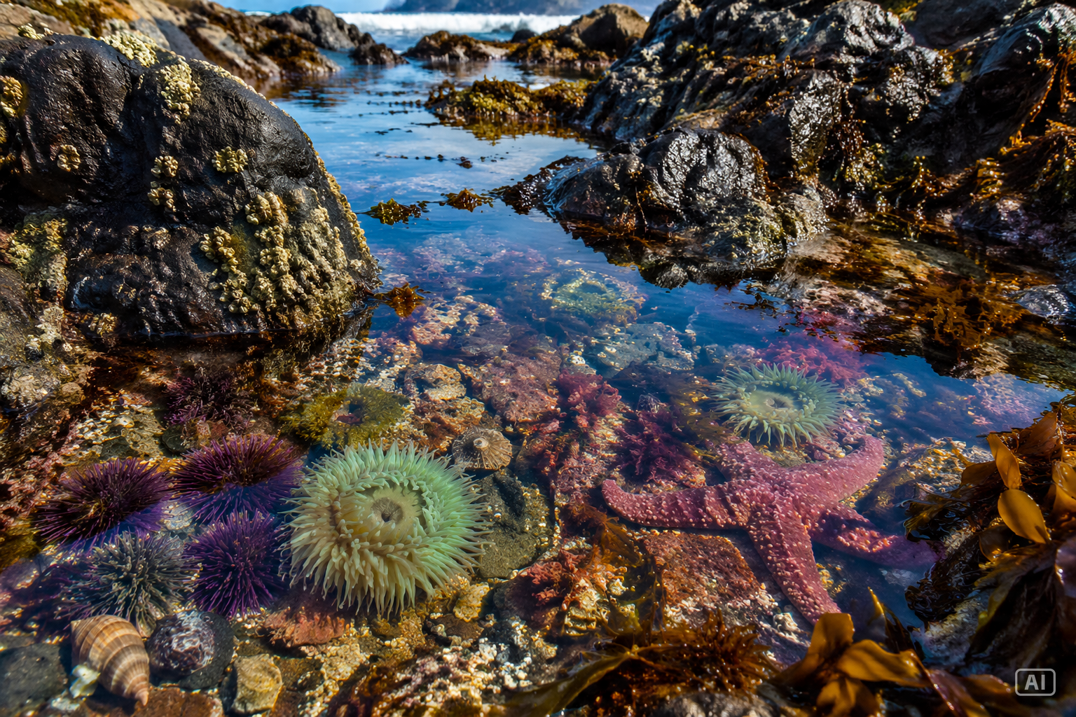 Tide pool wallpaper generated by Pippit