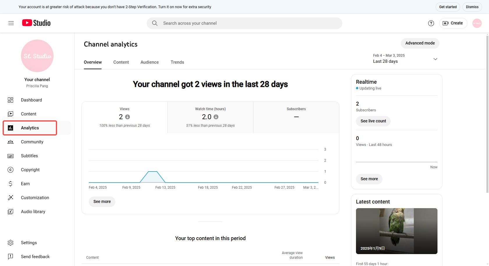 Accéder à YouTube Analytics