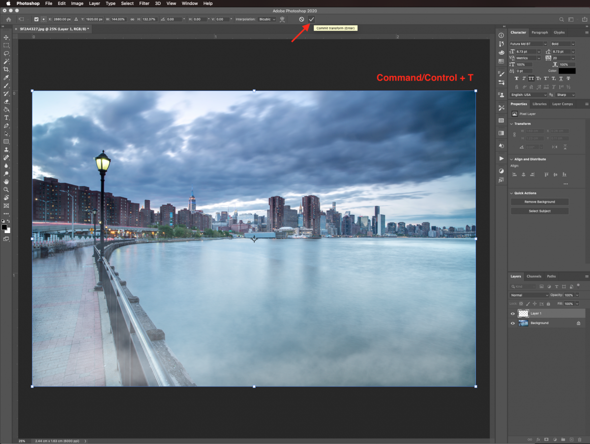 Free transform overlay