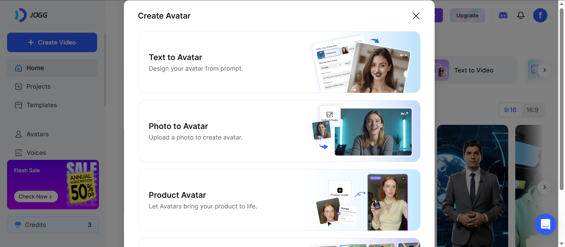 Klicka på Text till Avatar