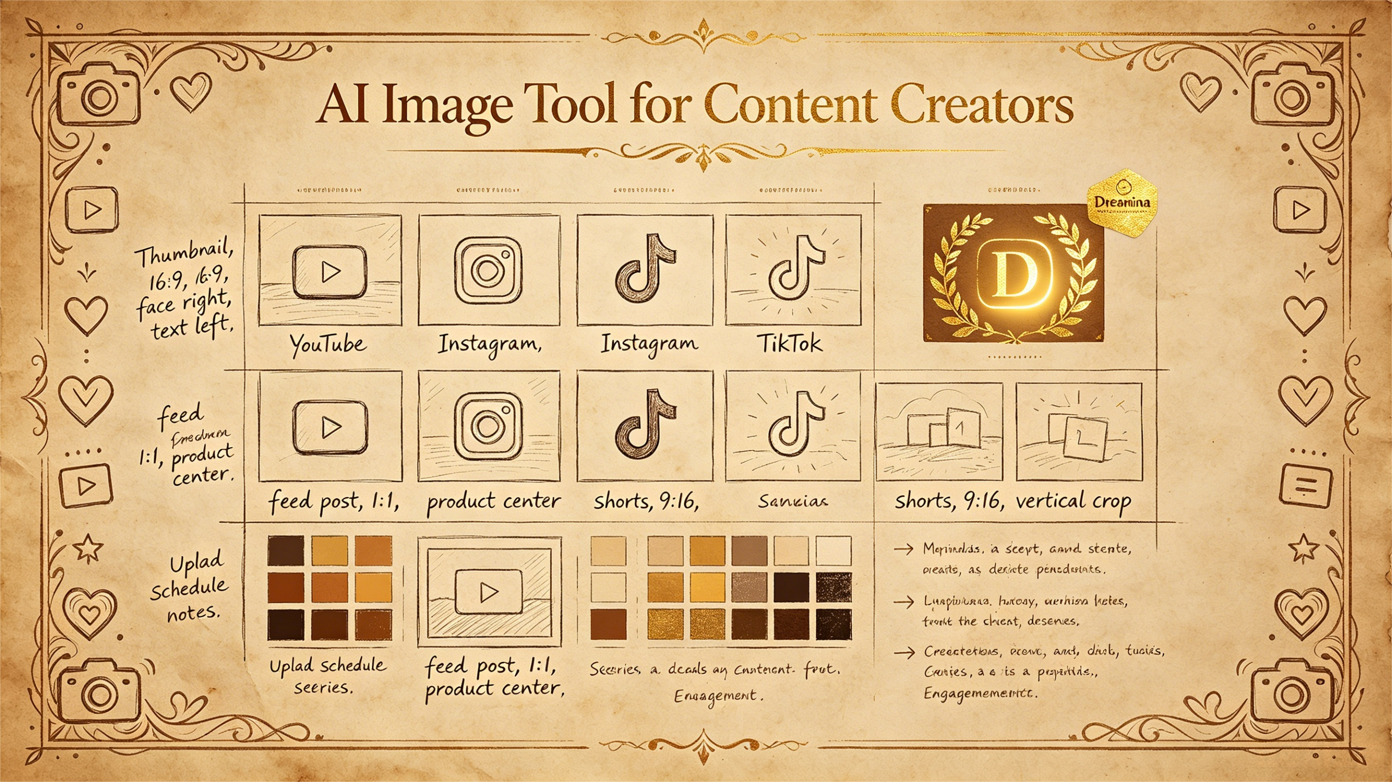 Strumento di immagine AI Dreamina per i creatori di contenuti che generano miniature di YouTube, post sui social e risorse del canale con un marchio personale coerente.