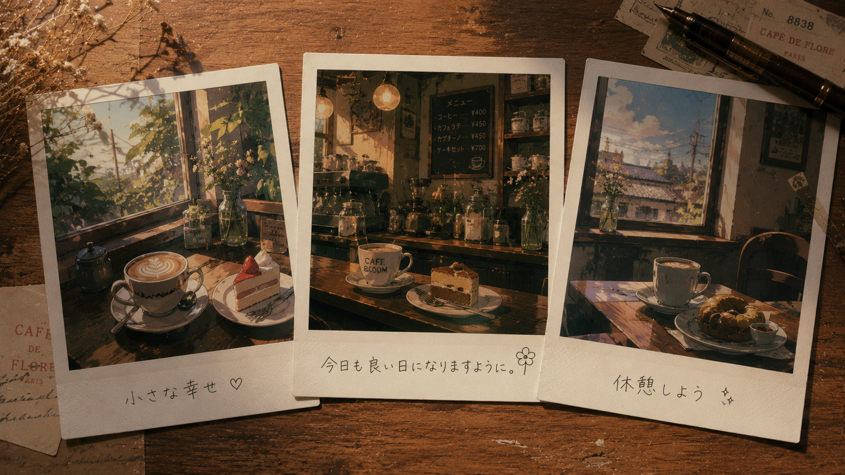 Ästhetische Anime-Polaroids