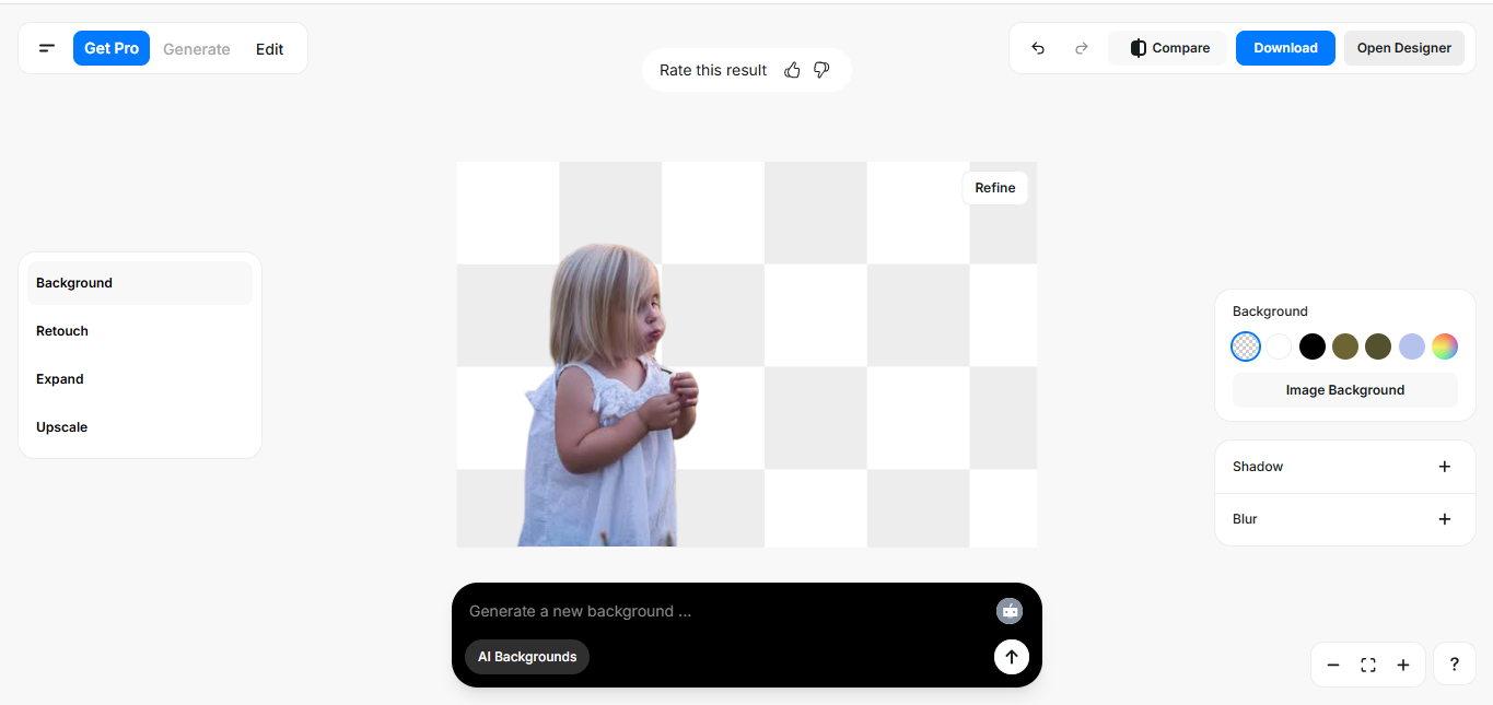 Pixelcut Arayüzü - kullanımı kolay bir fotoğraf beyaz arka plan editörü çevrimiçi
