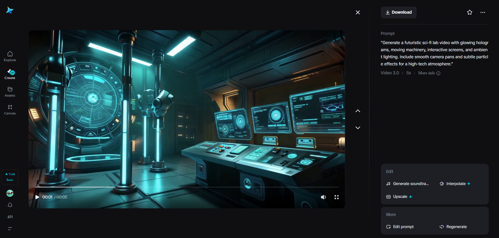 Imagine a unui laborator futurist sci-fi