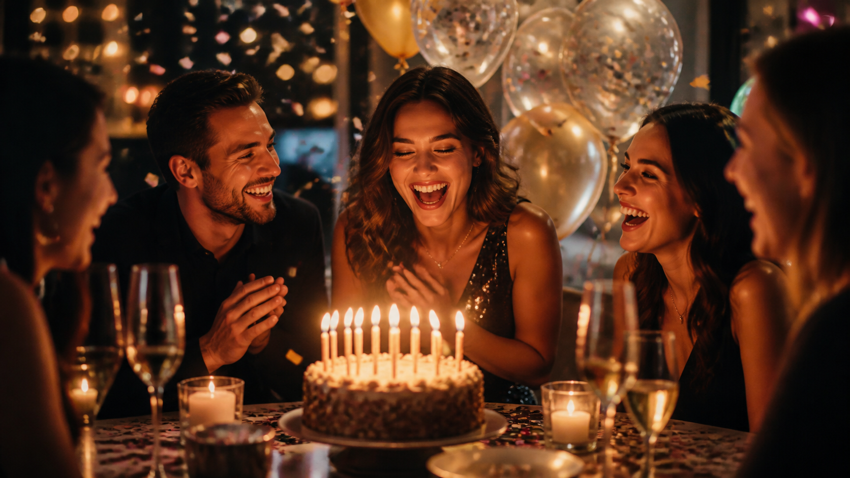 Friends Celebrate Together prompt example