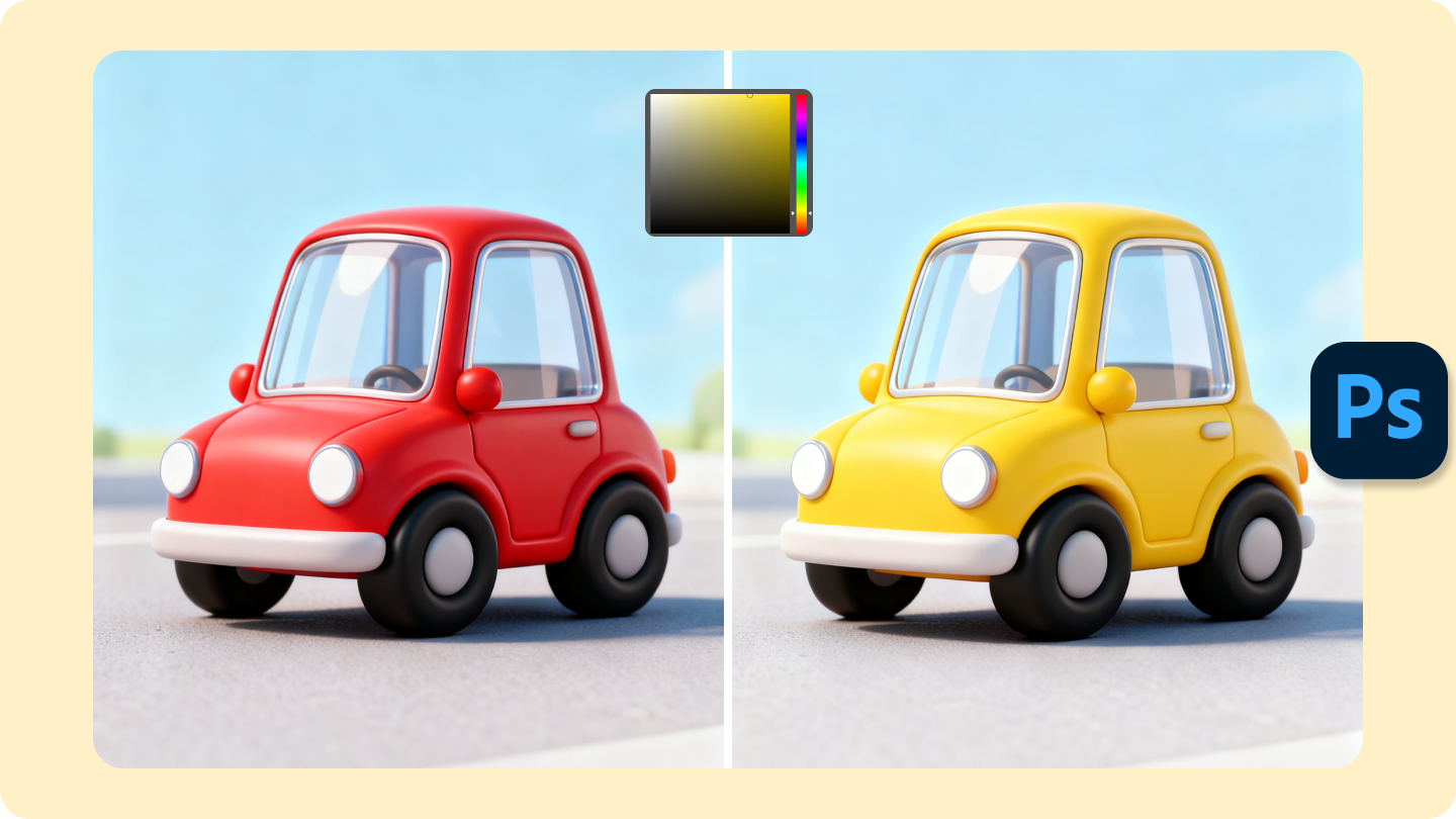 Tukar warna objek dalam Photoshop