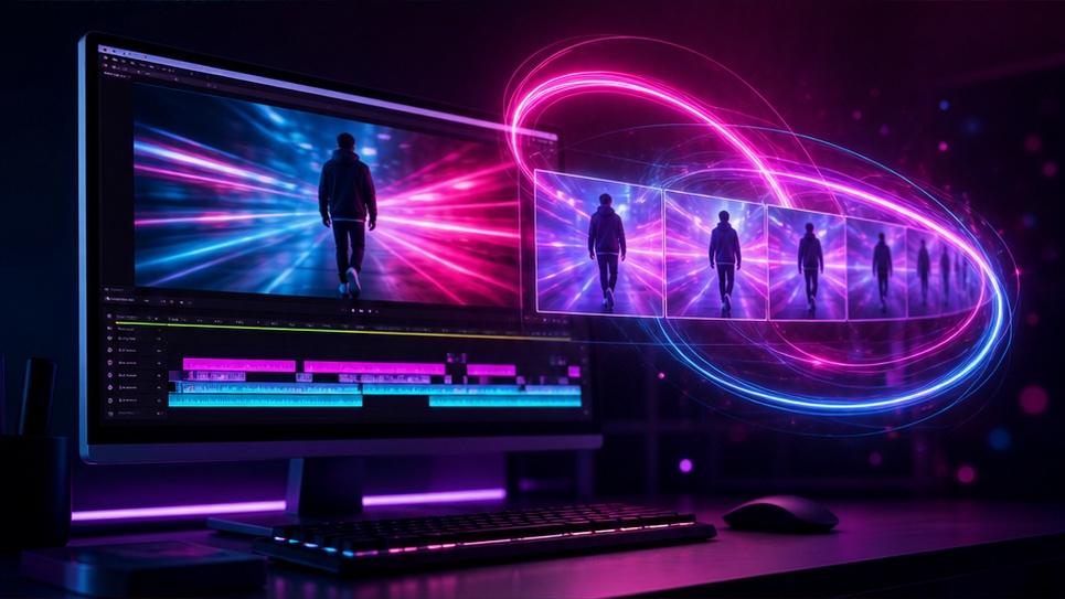 neon slow-motion videosjabloon workflow visueel