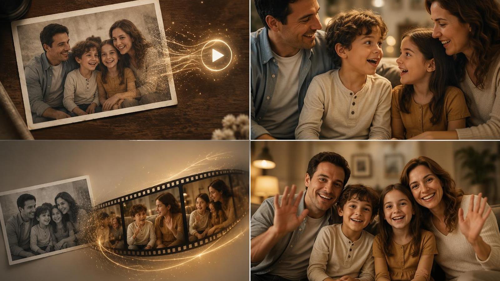 family photo talking AI template cover