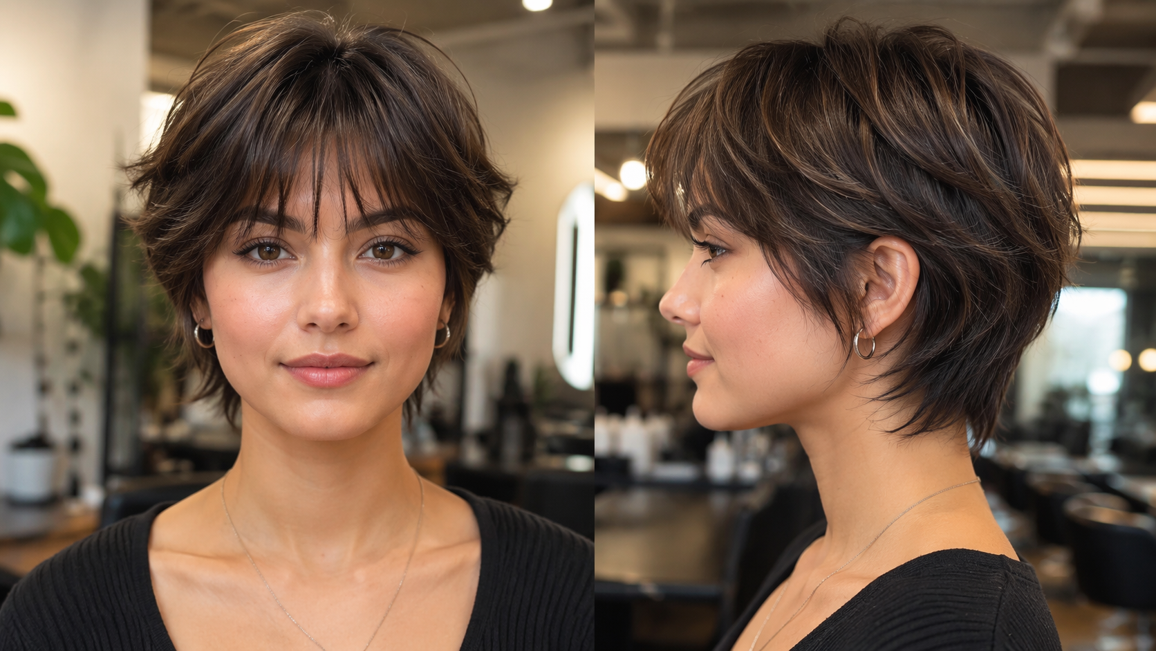 Dreamina virtual haircut try on prompt example 1: short layered haircut preview