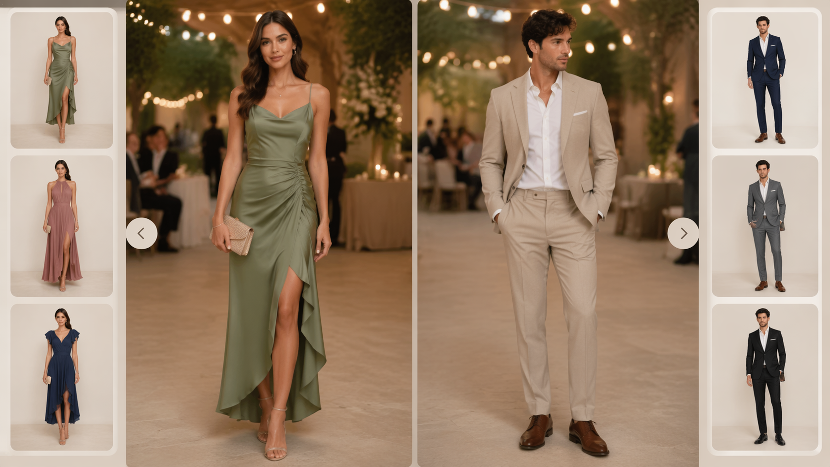 Dreamina ai clothing try on prompt example 5: Wedding guest outfit