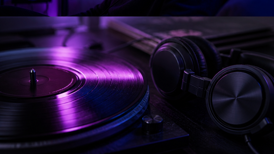Dark Aesthetic Music Player Foto Eingabeaufforderung 3 original 16: 9 visuell