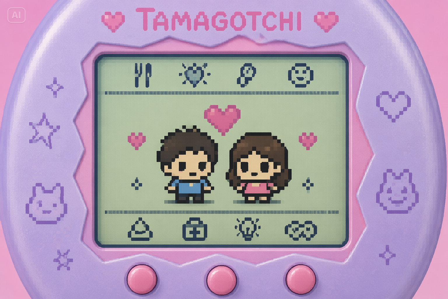 AI Tamagotchi Style Prompts achtergrond afbeelding