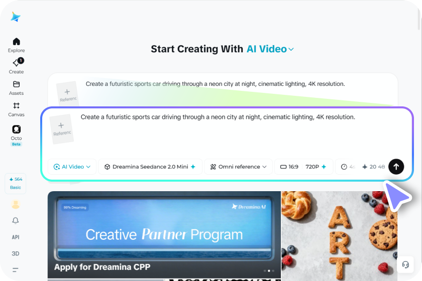 Upload video and add flip prompt