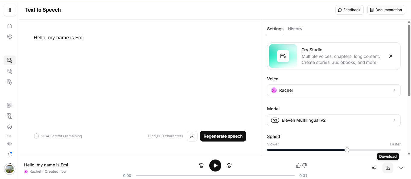 Download your audio