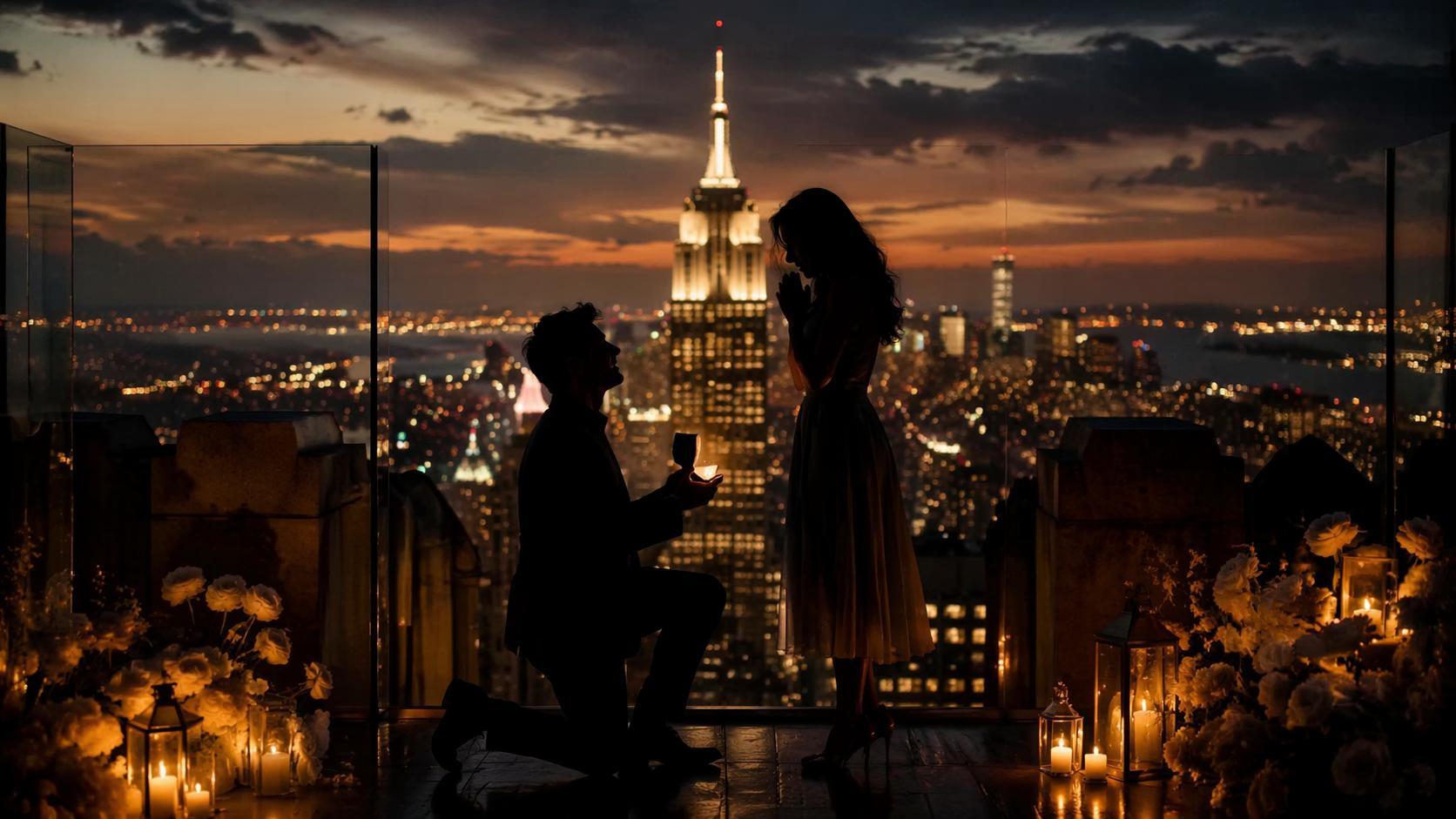 Dreamina proposal on empire state building prompt hero image