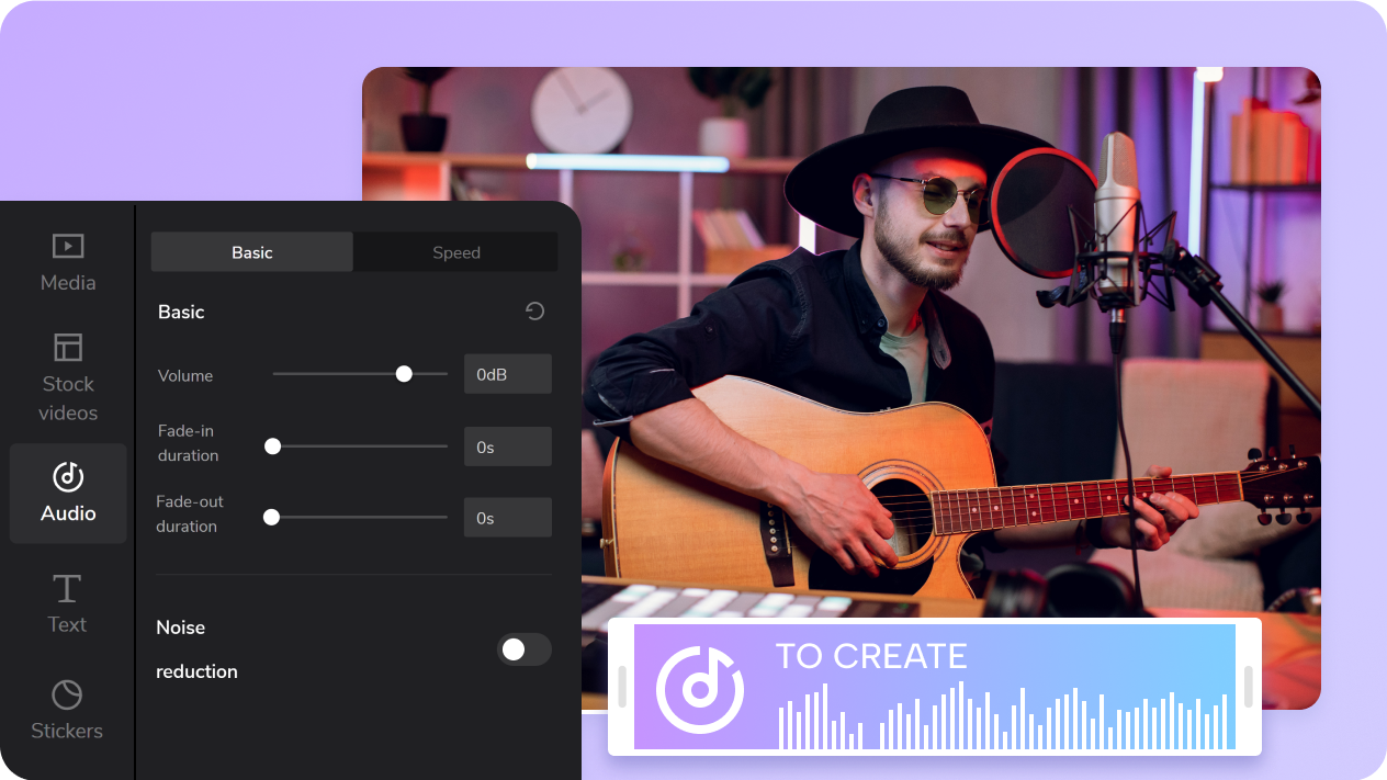 Lyric video maker with animation & effects