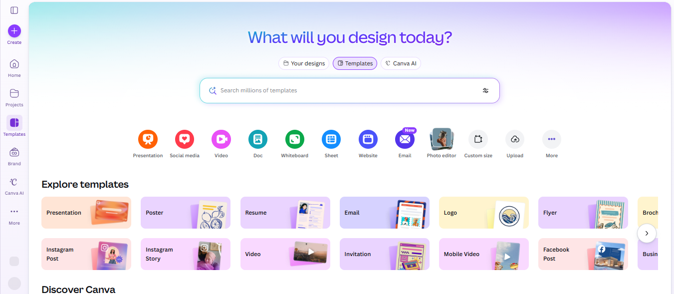 Canva interface