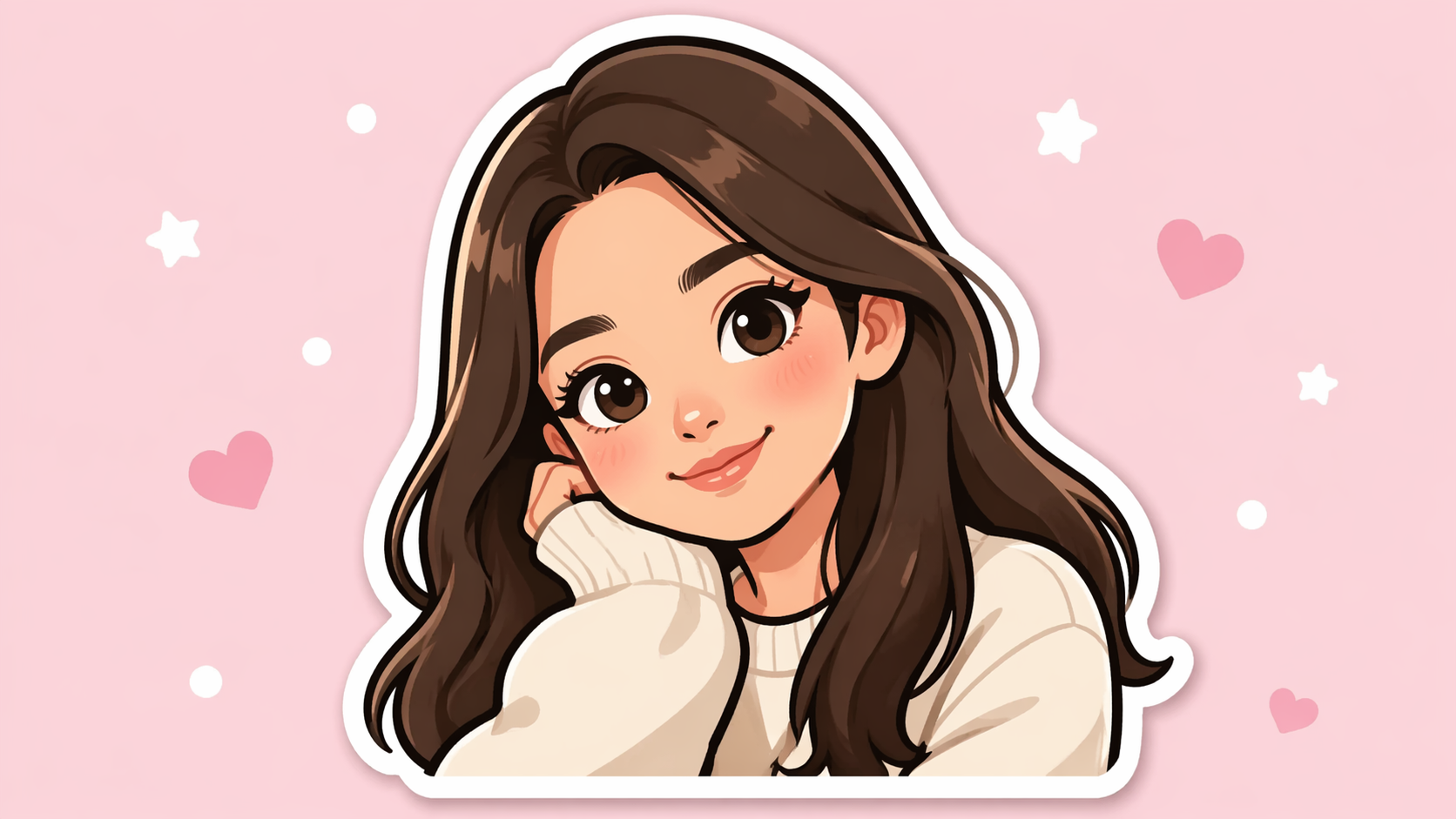 Dreamina convert photo to sticker prompt example 2: Kawaii cartoon sticker