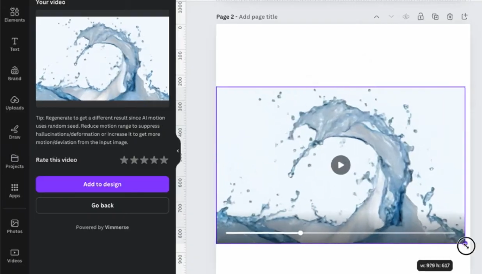 Xem lại video do AI tạo từ hình ảnh Canva sang công cụ video