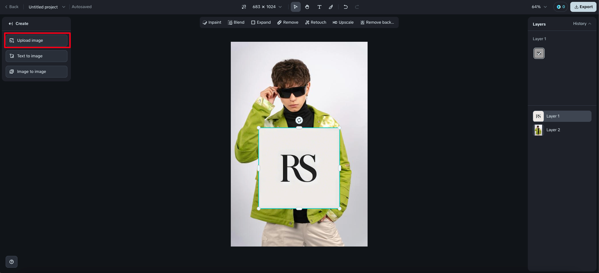 aggiungi il logo nella foto online