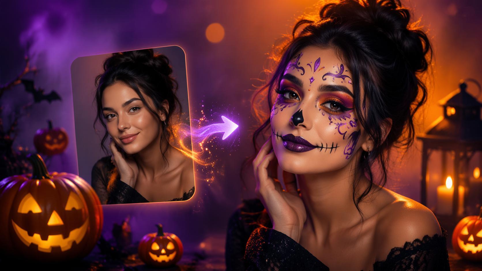 Bộ lọc trang điểm Dreamina Halloween hình ảnh anh hùng