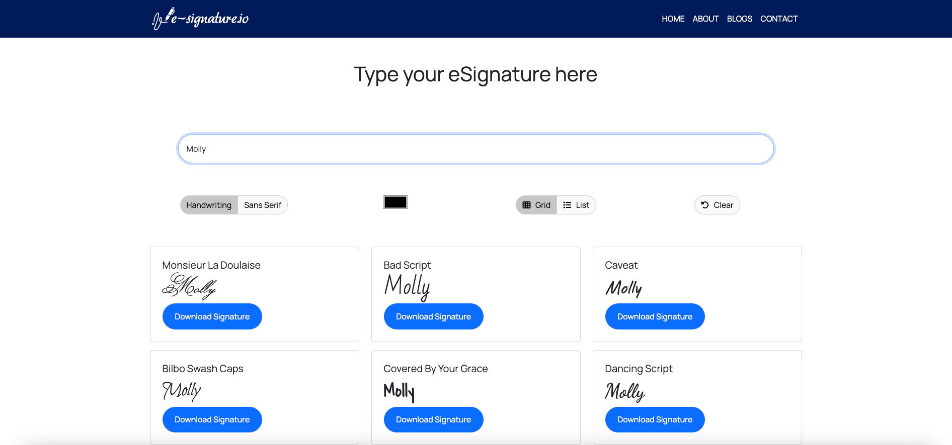 Gratis onlinegenerator för e-signaturer