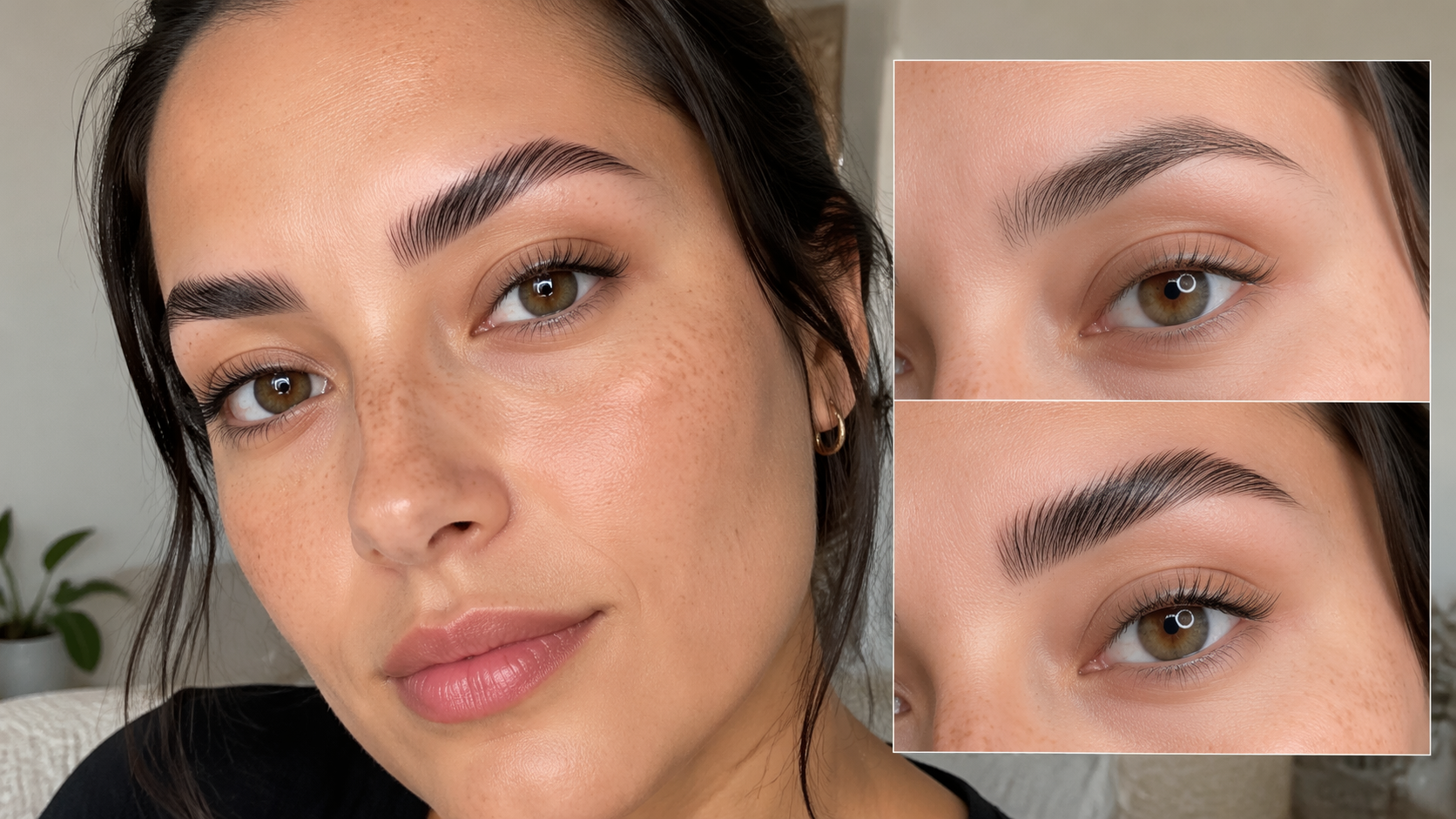 Dreamina virtual eyebrow try on prompt example 2: softly laminated brow style