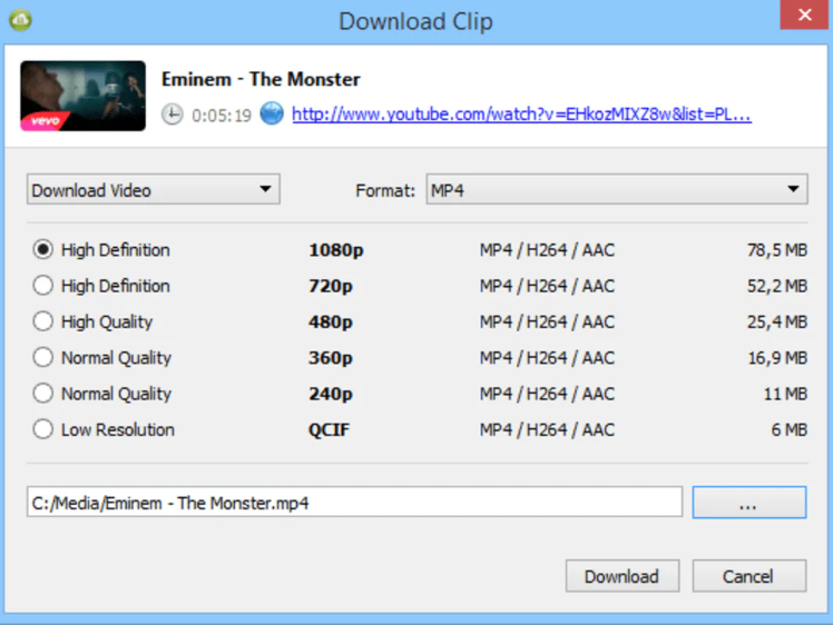 Interface de 4K Video Downloader - un outil facile à utiliser pour télécharger de courtes bobines vidéo Instagram