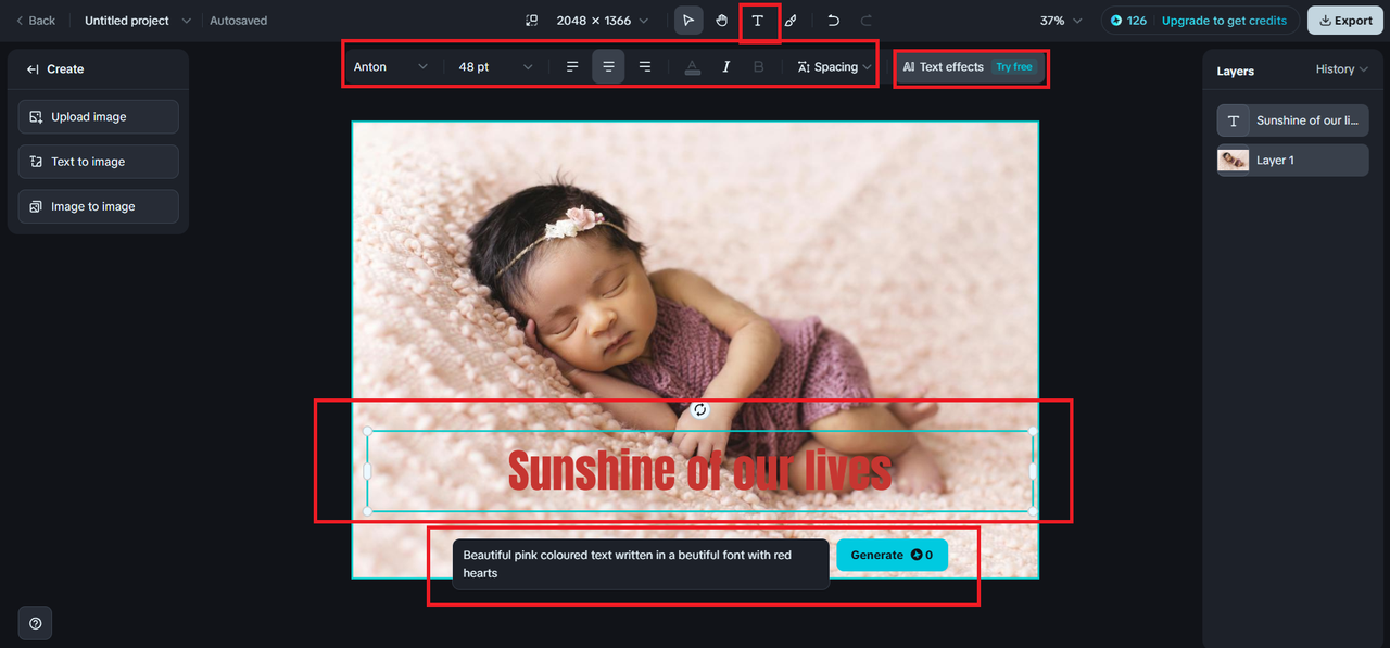 Adicionando legenda à imagem