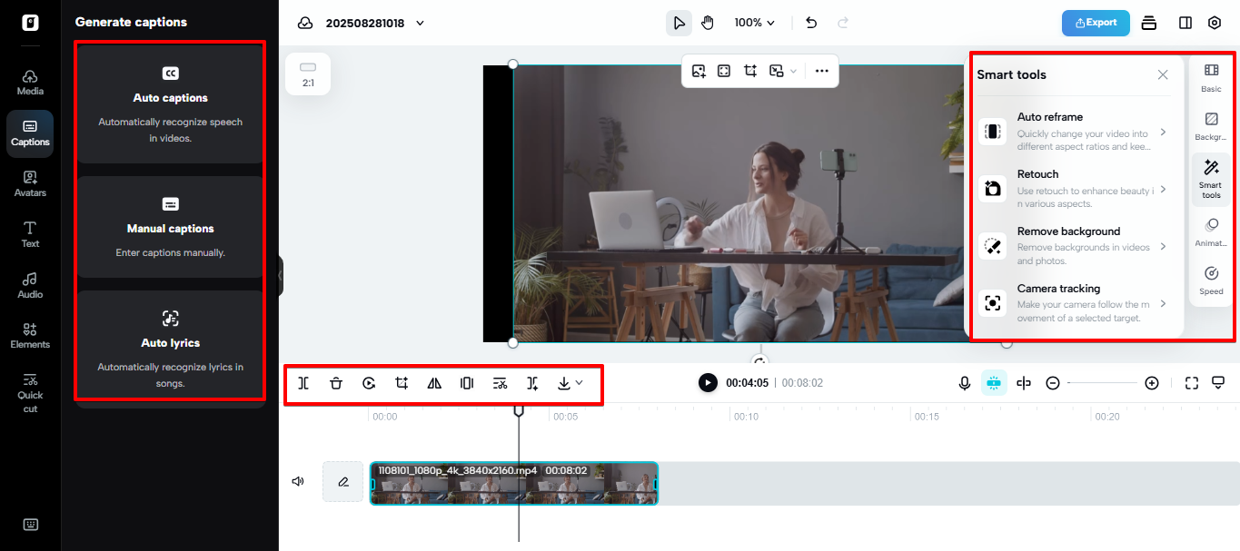 Pippit의 AI 비디오 편집기