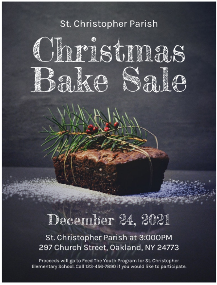 Christmas bake sale poster