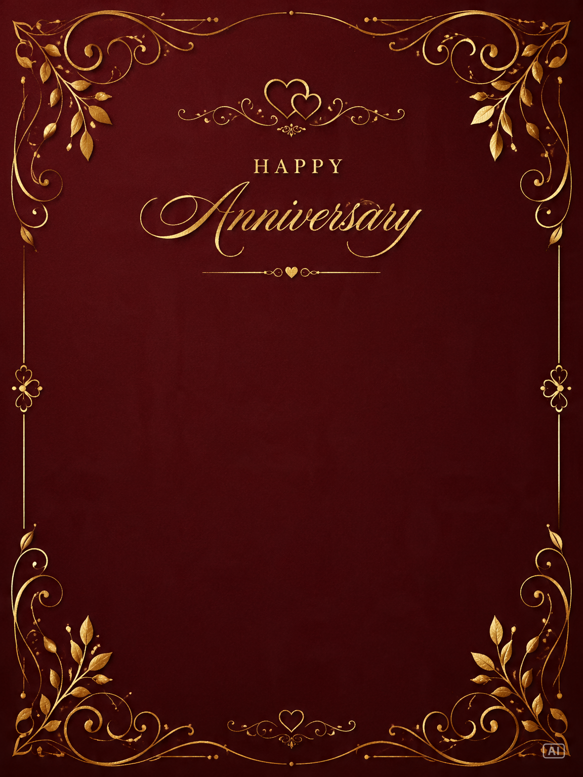 Gold foil anniversary card generated by Pippit